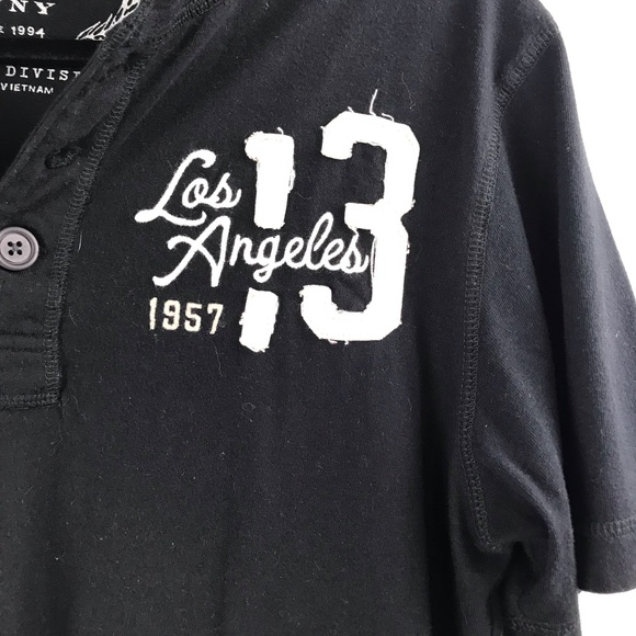 Old Navy Black Los Angeles Patch Shirt 117-3 - Picture 2 of 5